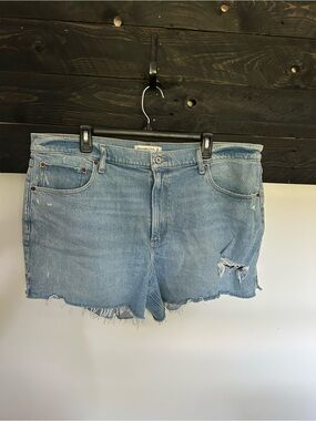 Abercrombie & Fitch Light Blue Distressed Jean Shorts